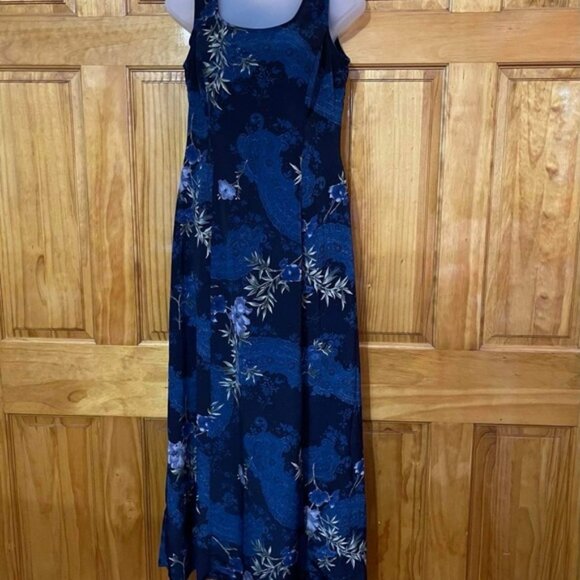 Ladies Scarlett Blue & Black Flowing Flower Floral Maxi Sleeveless Dress4 - 6 … - Picture 3 of 9